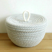 Factory direct sales round storage box with lid living room dormitory snack dried fruit storage basket storage basket desktop finishing basket