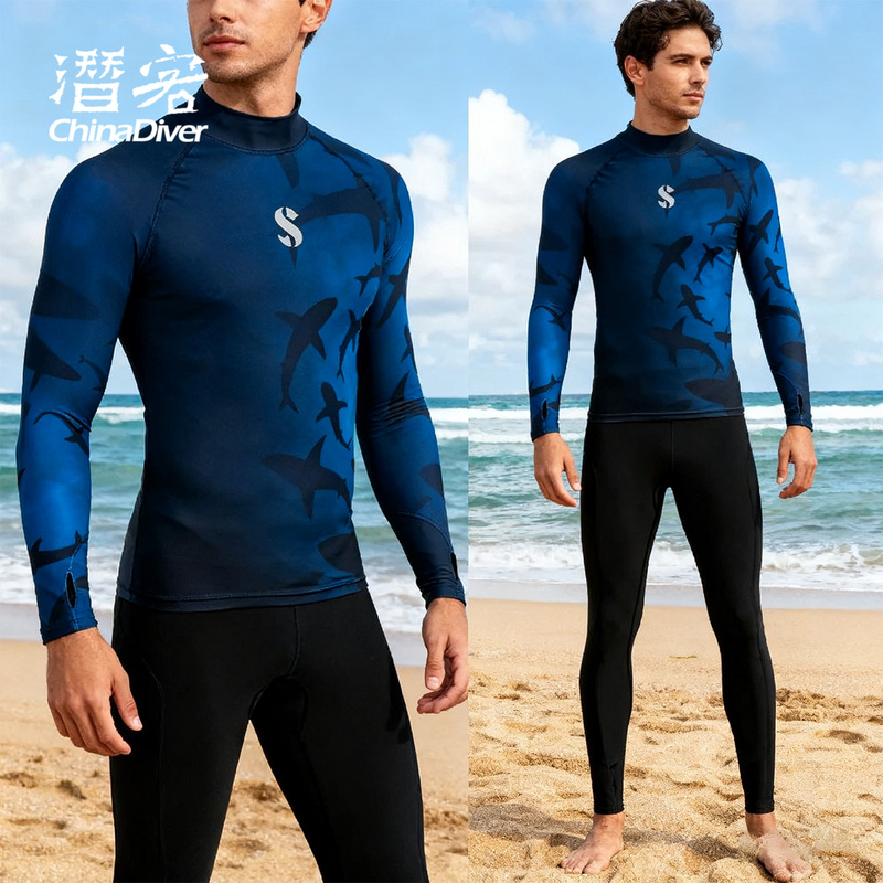 Scubapro T-Flex Upf50 Diving Sun Protection Clothing Rash Guard Surfing Snorkeling Paddleboarding Close-Fitting and Comfortable