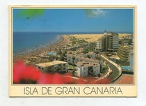 1991 Spain Real Post Old Postcard Gran Canaria Island Beach Kings Stamp