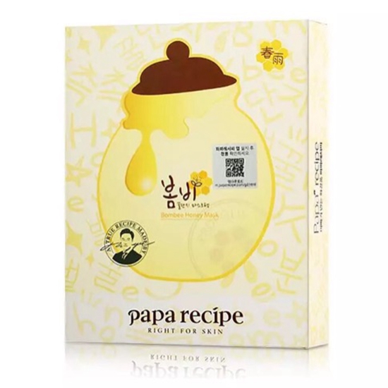 韩国papa recipe春雨蜂胶蜂蜜面膜贴 补水保湿 孕妇可用 1盒10片