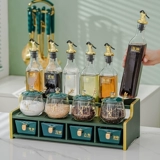 Nordic Cassing Box Set Homeving Light Luxury Cassing Cans, масляная бутылка, кастрюль соли для стеклянной кухни.