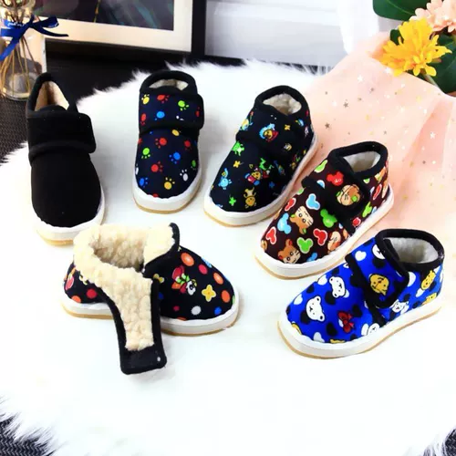 Водонепроницаемые зимние детские тапочки, красная старомодная черная сумка для обуви для раннего возраста