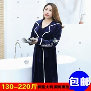 220 kg 180 người béo MM XL sang trọng dài phần nhung dày áo ngủ đồ ngủ phụ nữ mùa thu đông 130