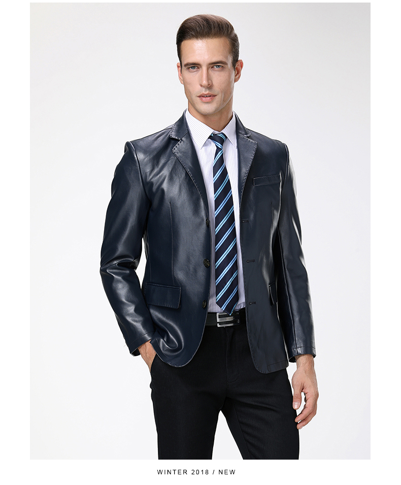 Áo khoác da nam Pierre Cardin da cừu đẹp trai trẻ trung và da trung niên phù hợp với áo khoác da nam áo khoác kaki nam