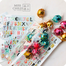 10 color English letter ziplock bag candy chocolate sealed bag clip pocket pocket