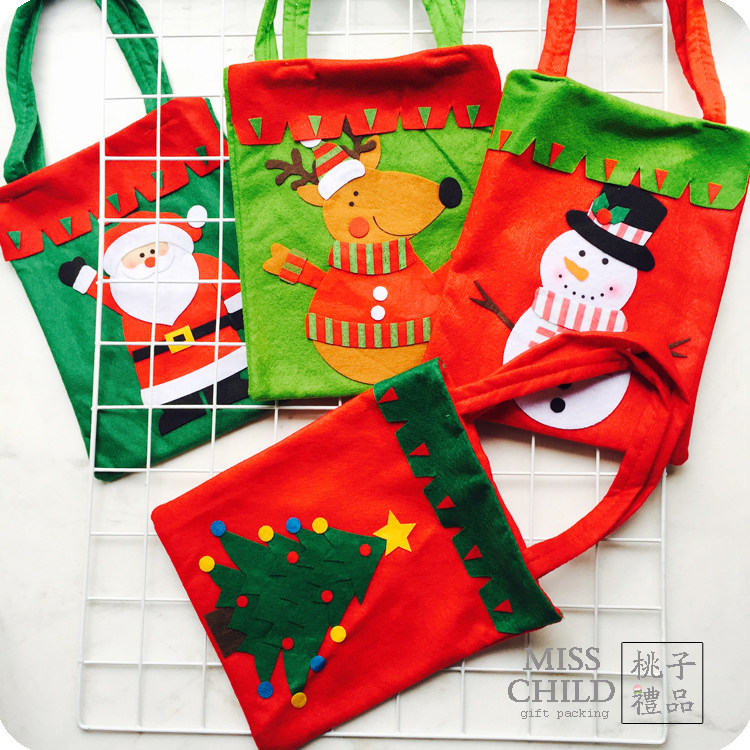 Christmas gift non-woven packaging bag creative children's party hand bag candy gift gift cloth bag