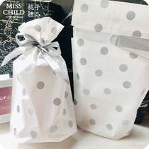 10 ins Simple Silver Polka Dot Pattern Drawstring Bag Gift Wrapping Bundle Pocket Baked Candy Packaging Bag