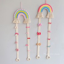 Ins children Rainbow hairclip storage with girl headwear long hairclip with bedroom wall decoration hanging
