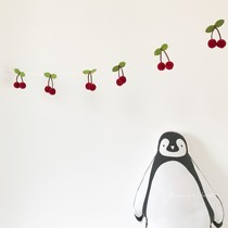 ins cute cherry flower hanging decoration wall decoration colorful flag home soft clothing childrens room decoration hanging string Nordic style