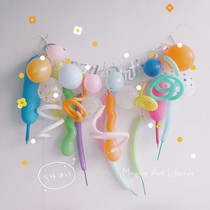 Ins birthday party colored alien balloon background decoration balloon party scene arrangement photo photography props