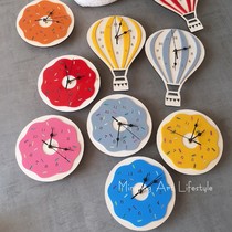 Nordic doughnut wall clock childrens room girl heart room decoration wall clock candy color decorative clock