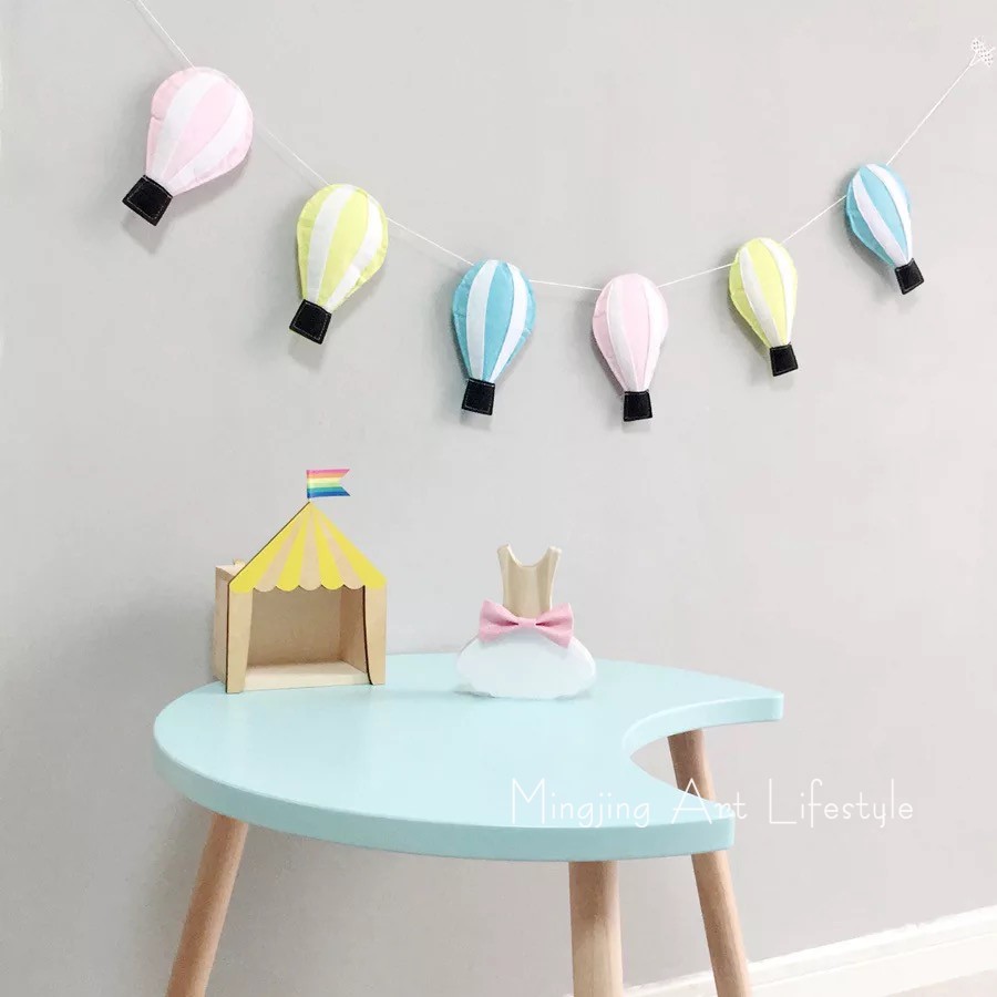 Nordic children's house decoration hanging decoration wall decoration hot air balloon hanging string lakflower kindergarten holiday party decorations-Taobao