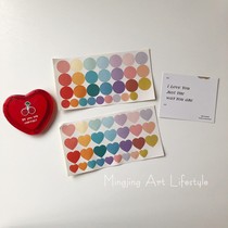 ins Korean gradient love Dot small sticker girl heart hand account diary decoration sticker gift bag closure