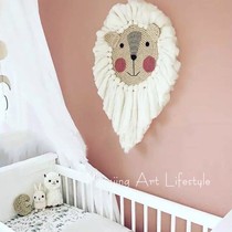 Nordic hand-woven tassel animal hanging wall decoration childrens room kindergarten early education decoration pendant wall decoration