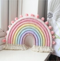 ins Nordic hair ball rainbow woven pendant childrens room rainbow decoration hanging decoration kindergarten pendant hanging rainbow