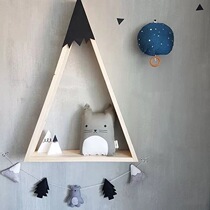 ins Nordic Triangle chalet shelves Childrens room wall Wall Decoration Containing Shelf Home Finishing size 1 set
