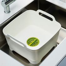 UK Joseph Dishwashing Tank Kitchen Cleaning Water Filter Mobile Sink Wash Vegetable Basket Brush Bowls BASIN CUTLERY DRAIN SHELF