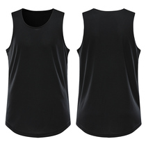 Solid color basketball quick-drying sports loose fitness running breathable training suit Muscle men sweat-absorbing vest T-shirt summer