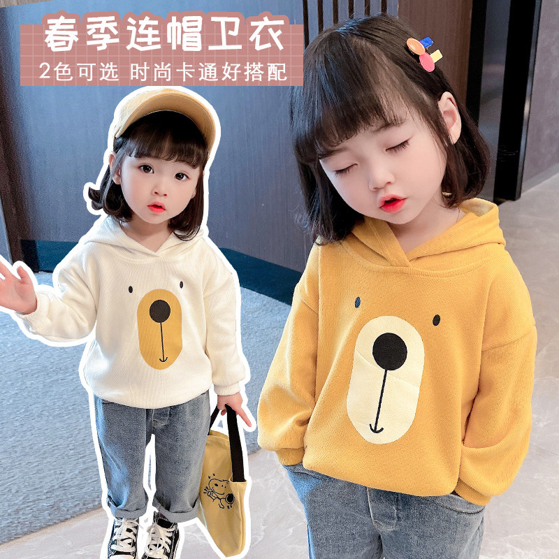 South Korean girl's even hat sports shirt autumn clothing 2021 new foreign school children female baby spring autumn children long sleeve blouses