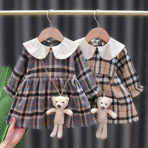 South Korea 2021 new baby girl Spring and Autumn long sleeve skirt children 1 year old fashion small fragrant wind cute princess skirt