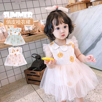 Korean baby girl Princess Ha dress Baby triangle bag fart dress Cute 100-day baby girl puffy skirt
