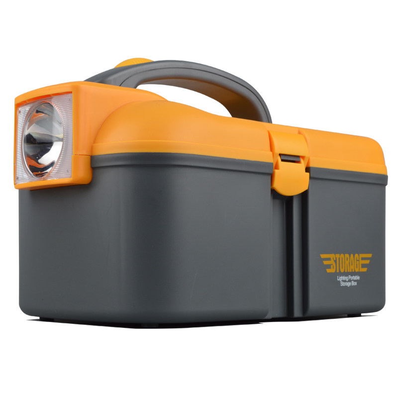 On-board repair parts containing double household small toolbox hardware parts with lighting tool screw box