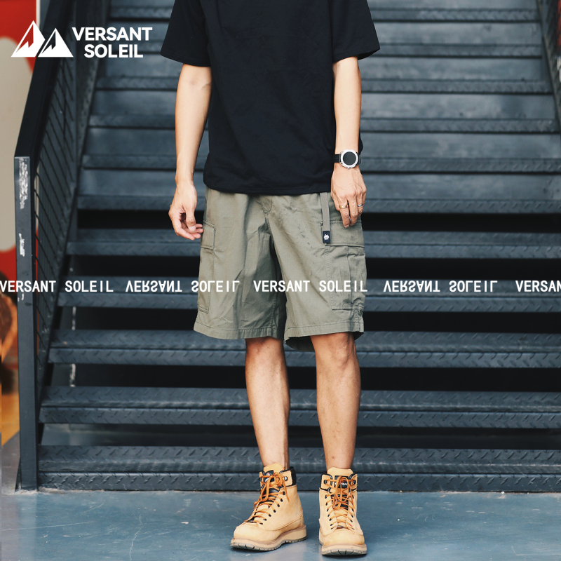 Ripstop Field Cargo Shorts, Anti-Tear Multi-Pocket Work Shorts, Loose Straight-Leg Knee-Length Shorts