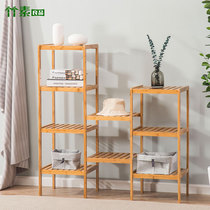 Nanzhu corner shelf solid wood flower stand corner frame living room corner rack kitchen storage rack floor Square shelf
