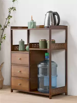 Nanzhu tea rack simple solid wood sideboard mobile tea table tea table tea rack tea shelf tea shelf tea shelf tea rack multi-function