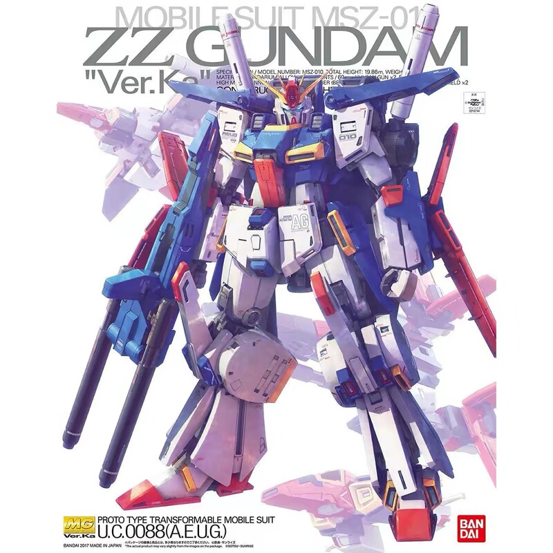Bandai Mg 1/100 Zz Gundam Ver.Ka Card Version Zz Ka Version Gundam Assembly Model