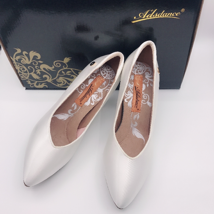 British ADS Adult Modern Waltz Tango Foxtrot A5045 National Standard Women's Waterproof Satin Soft-soled Shoes