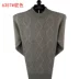 Thỏ vàng nam yak nhung áo thun dày cashmere áo len nam nửa cao cổ áo len đan trung niên cộng với kích thước áo len quần lót nam thun lạnh Áo len
