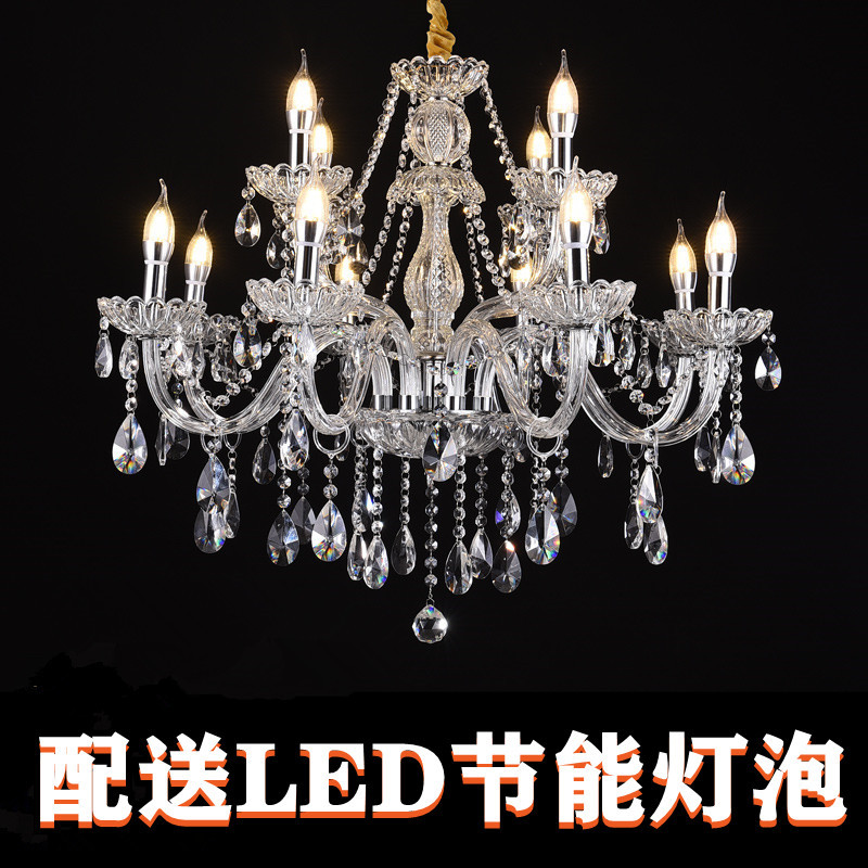 New Simple Modern Crystal Chandelier European Style Wedding Led Candle Bedroom Dining Room Living Room Lighting Wholesale