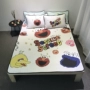 Digital in in phim hoạt hình Sesame Street mat 1.8m giường đôi gấp ba mảnh phù hợp có thể được rửa sạch Tencel Ruanxi - Thảm mùa hè giá chiếu điều hòa