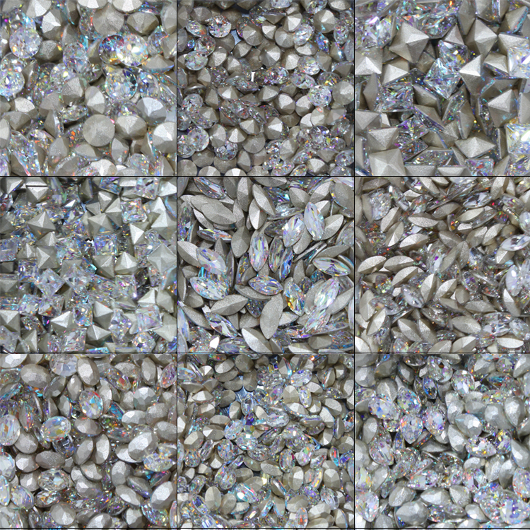 Nail tip ba chiều khoan đầy màu sắc glass khoan AB khoan ma thuật màu có hình dạng kim cương nail jewelry công cụ cung cấp bán buôn mẫu vẽ cọ nét đơn giản