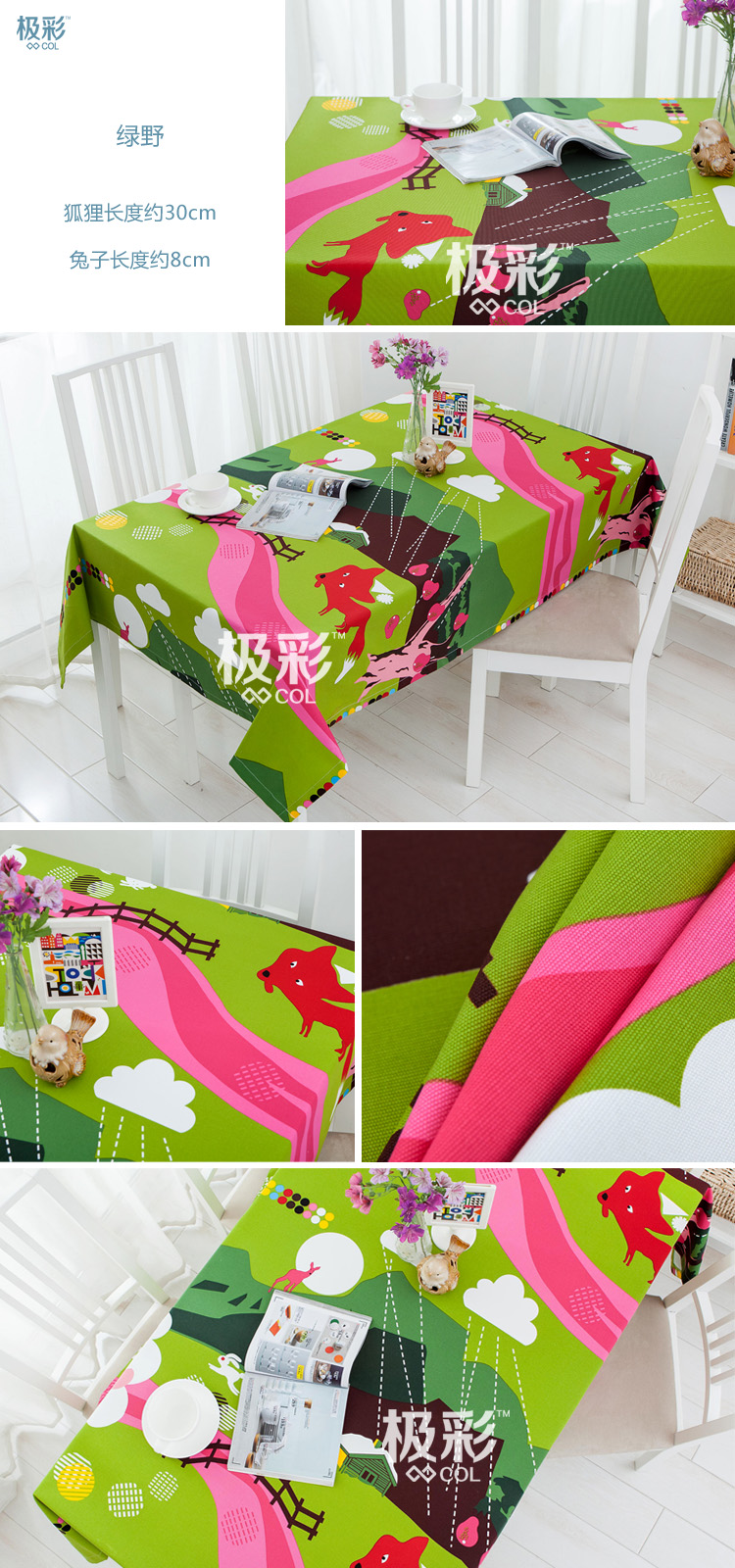 Phim hoạt hình Nhật Bản và Hàn Quốc ins trẻ em bàn tinh khiết vải canvas bàn mẫu giáo khăn trải bàn quốc gia che vải dày khăn bàn ăn