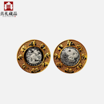The 40th Anniversary of the Shanghai Mints 2022 Panda Coin Issue Filigree Enamel Commemorative Medal National Treasure Souvenir
