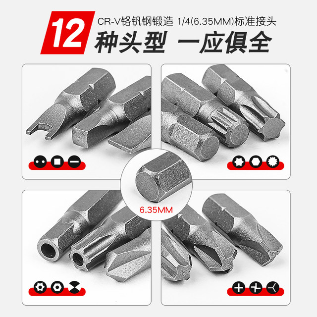 Multi-Functional Screwdriver Bit Set with Hex Socket, Phillips, Flathead, Star, and Other Special-Shaped Bits