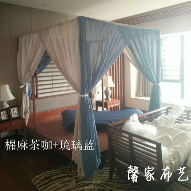 Genuine nhà Xin Hoa Kỳ bật vấn đề pleated sợi bông tấm áp phích màu giường ngủ tán lưới giường vỏ Shaman Mỹ - Bed Skirts & Valances rèm giường