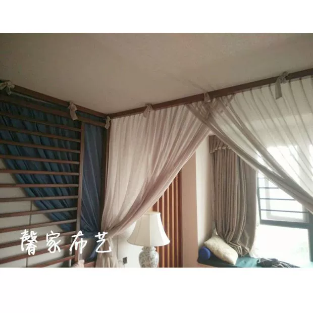 Genuine nhà Xin Hoa Kỳ bật vấn đề pleated sợi bông tấm áp phích màu giường ngủ tán lưới giường vỏ Shaman Mỹ - Bed Skirts & Valances