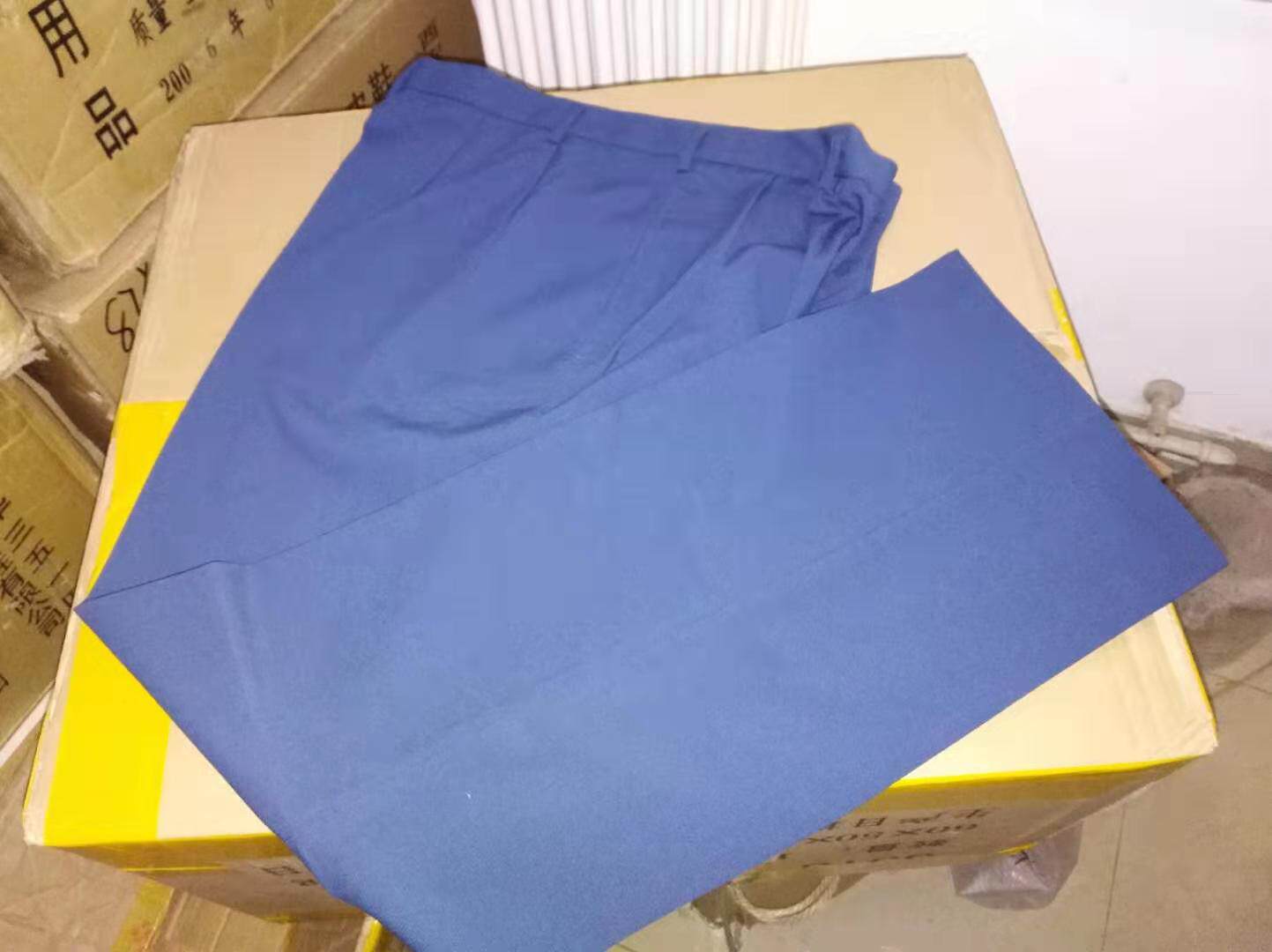 Stock 05 empty summer gentleman business trousers sky blue old vanliting tapes pants men pants pants