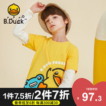 Baby baby ducks childrens T-shirt boys fake two-piece long-sleeved top 2021 spring and autumn girls base shirt tide