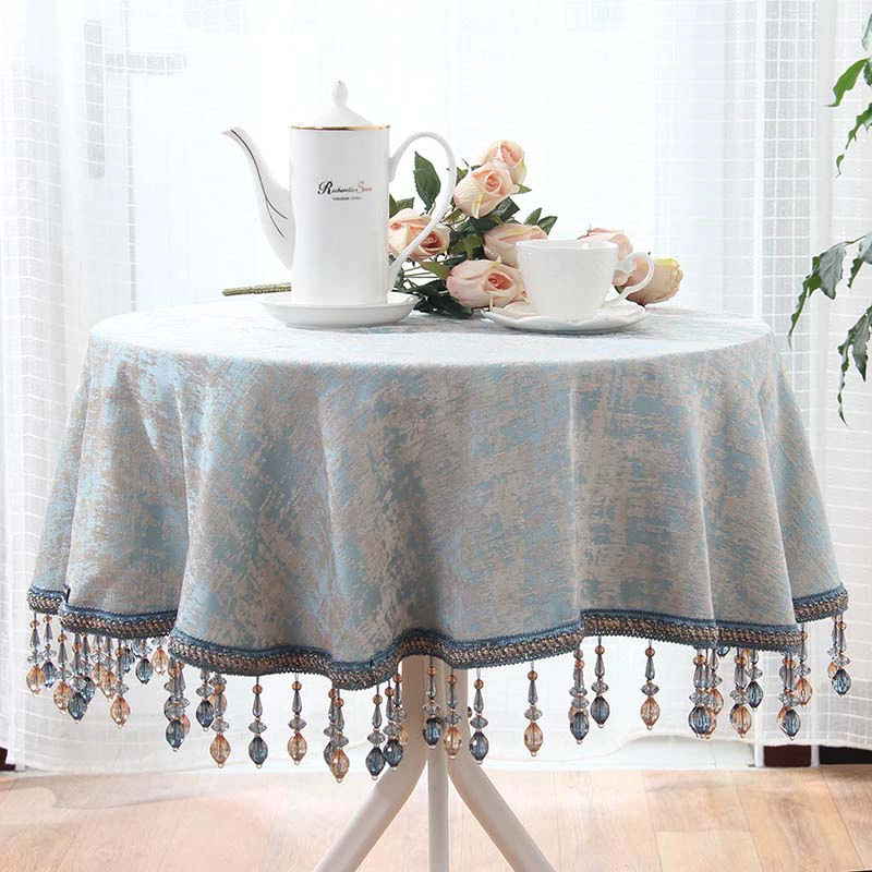 Khăn trải bàn tròn Khăn trải bàn Bắc Âu nhỏ Bàn cà phê tròn Khăn trải bàn tròn Vải châu Âu sang trọng sang trọng Khăn trải bàn nhà Mỹ