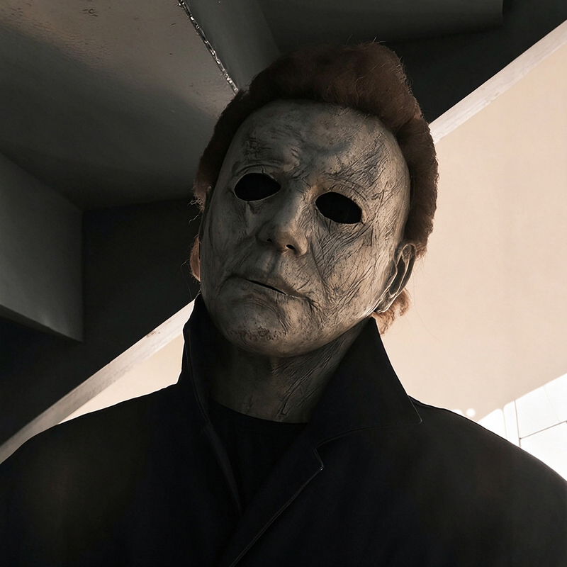 Moonlight Panic Mask Michael Myers Cosplay Latex Headgear Adult Full Face Halloween Horror