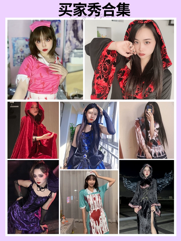 Trang phục Halloween dành cho nữ, quần áo người lớn, quần áo cosplay, trang phục hóa trang, trang phục nữ ma cà rồng phù thủy, cô dâu ma