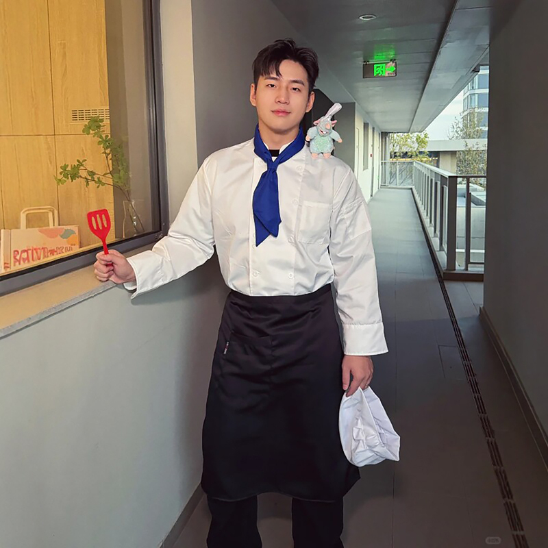Ratatouille Cosplay Costume Chef Hat Chef Uniform Apron Hat Halloween Costume Men's Clothing Dress-Up Outfit