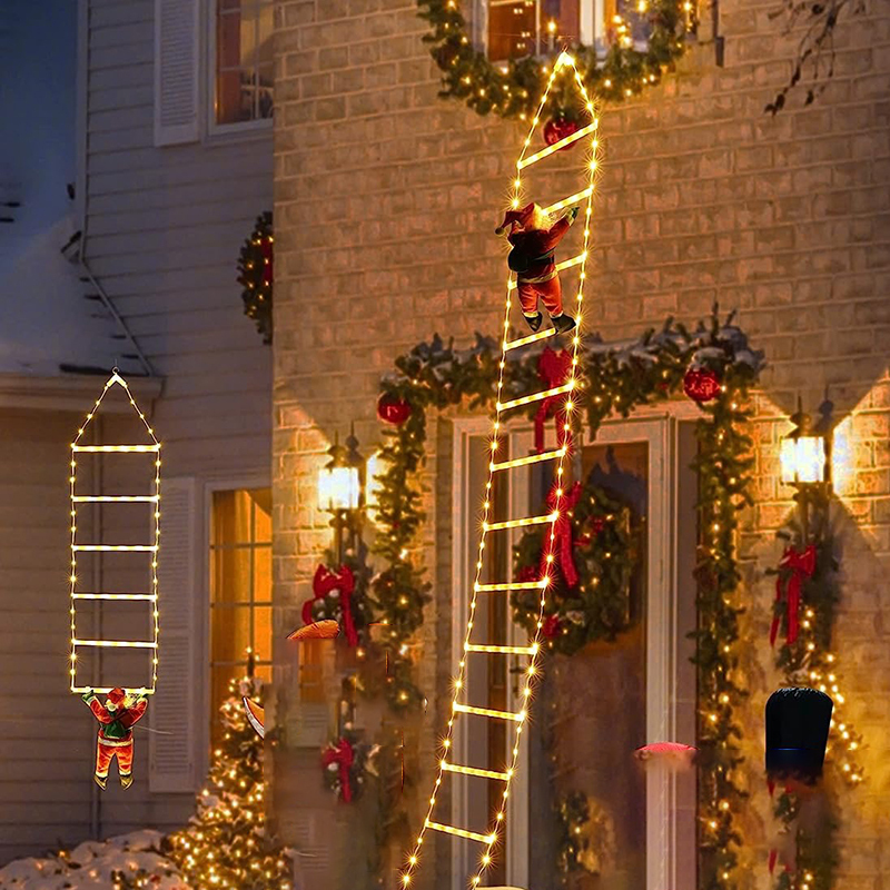 Christmas Decorations Santa Claus Climbing Ladder Hanging Ornaments Shop Outdoor Decoration Scene Atmosphere Setup Photo Props Christmas Decorations Santa Claus Climbing Ladder Hanging Ornaments Shop Outdoor Decoration Scene Atmosphere Setup Photo Props