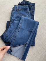 Sketched in good shape 2 Spring and autumn season uplift Hip Conspicuity Pants Feet Open Fork Italy High Waist Cotton Slings Jeans