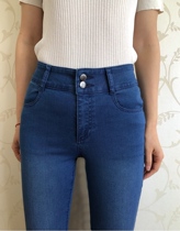 2022 Spring Italy c Home Double Button Honey Hip High Waist Jeans Woman Sashimi Skinny Pants Skinny