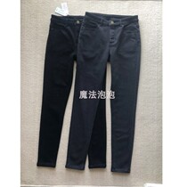 Winter New paragraph Guest for high waist volcanic rock suede black grey soft and skinny high elastic denim small feet long pants woman